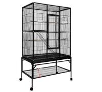 Birdcage Large Bird Cage Metal Bird Flight Cage With Wheels Parrot Cage With Tray For Bird Decorative Birds Cage