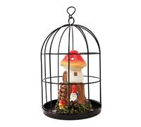Birdcage Mushroom House and Gnome Garden Decoration