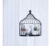 Birdcage Shelf Iron Art Wall Hanging Birdcage Vintage Old Gua Bi Flower Stand Living Room Decorative Cage Storage Rack 30-40Cm Multifunction. (Gold 30 * 15 * 40Cm) (Black 30 * 15 * 40CM)