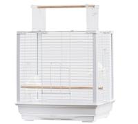 Birdcage Wrought Iron Bird Cage With Feeding Bowls Large Bird Flight Cage With Stand For Parrot Cockatiel Decorative Birds Cage(White)