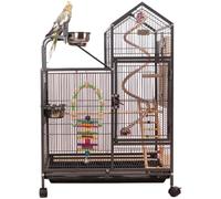 Birdcage Wrought Iron Bird Cage With Play Top And Stand Large Parrot Cage Bird Cages For Bird Decorative Birds Cage