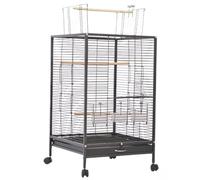Birdcage Wrought Iron Bird Cage With Stand And Bottom Tray Large Parrot Cage With Wheels For Cockatiel Decorative Birds Cage