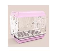 BirdCages Acrylic Transparent Parrot Cage Large Ornamental Birdcage Pull-out Chassis Easy to Clean(Purple)