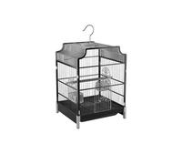 BirdCages Bird Cage Metal Single Level Square Display Decorative for Parrots and Canaries Home, White