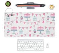 Birdcages Desk Pad Large Mouse Mats for Desk with Non-Slip Rubber Base Smooth Face Keyboard Mouse Pad 90X40 cm Gaming Mousemat Decor Accessories Home Gifts Deskpad for School Home Office Gaming