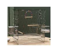 BirdCages Full Transparent Parrot Cage Climbable Snap-On Chassis Multiple Openings Parrots Budgerigars Cockatiels