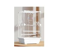 BirdCages Parrot Bird Cage Acrylic Front Landscape Viewing Deepened Chassis Drawable and Easy to Clean(White)