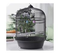 BirdCages Parrot Portable Cage Outdoor Ornamental Round Take-out Bird(Black)
