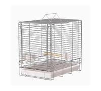 BirdCages Parrot Stainless Steel Folding Cage Outdoor Bird Transport Portable Hand-held(White)