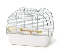 BirdCages Portable Bird Cage Parrots Carry Out Ventilated Breathable Handle Horizontal Wires Bottom Net(White)