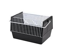 Birdcages,portable bird cage Travel Bird Cage Portable Plastic Iron Parrot Carrier With Wood Perch And Feeder For Small Animal Pet Supply 8.2x1in birdcages (Color : Black)