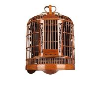 BirdCages Round Bird Cage Bamboo Portable Hanging House Large Capacity for Small Birds Finches