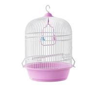 BirdCages Round Birdcage Outdoor Use Portable Breathable Unobstructed Pull-Out Chassis Parrots(Pink)
