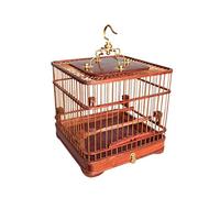 Birdcages Traditional Wooden Bird Cage Classic Square Carved Design for Garden Decoration - Suitable for Parrots and Parakeets