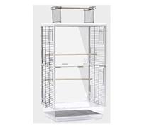 Birdcages Wrought Iron Large Bird Cage High Capacity Birdcage Portable Bird Carriers with Rolling Stand for Garden Outdoor (C)