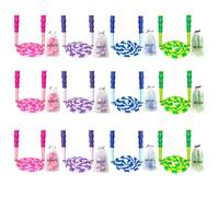 BIRDDIE 12 Pack Soft Beaded Jump Ropes, Adjustable Length Skipping Rope, Tangle Free Segmented Jumping Rope for Kids and Adults Exercise, Fitness 9.2 Ft
