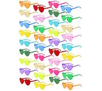 BIRDDIE Pack of 12/24/36 Heart Sunglasses Heart-Shaped Glasses Colourful Heart Glasses Party Sunglasses Hippie Women's Heart Shape Glasses for Children Birthday Malle, 10 pair, 12/24/36 Stück
