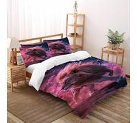 BIRDELIKE Lion Galaxy Bedding Set 3D Design Animal Themes Wildlife Duvet Cover Set Microfiber Quilt Cover Suitable for Family,couple,children with Pillow Double(200x200cm)