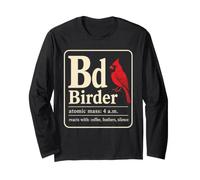 Birder Element Bd Atomic Mass 4am Reacts with Coffee Long Sleeve T-Shirt