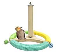 BIRDES' CAGA Perch, Bird Perch Toy - Interactive Wooden Parakete Toy Stand Parrot Perch,Rotating Enrichment Exercise Wheel for Parakeets and Lovebirds