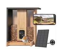 Birdfy Bamboo Smart Bird Feeder With Camera & Solar Panel, Ai Bird Recognition, Night Vision, 3L Dual Seed Bin
