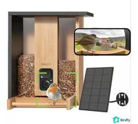 Birdfy Bamboo Smart Bird Feeder With Solar Panel & Hd Camera, Ai Bird Id For 6,000+ Species, Lifetime Access