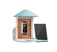 Birdfy Bird Feeder with AI Camera and IP65 Solar Panel, White / Blue