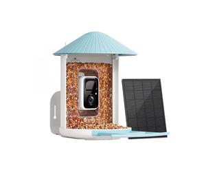 Birdfy Bird Feeder with AI Camera and IP65 Solar Panel, White / Blue