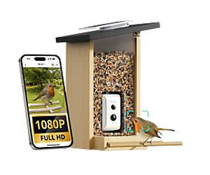 Birdfy Ebony Lite Smart AI Bird Feeder & Bird Watch Camera Solar Powered