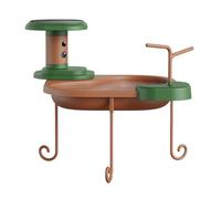 BIRDFY Jolly V Lite Smart Bird Bath with Camera & Solar Panel, Green,Brown