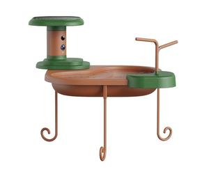 BIRDFY Jolly V Lite Smart Bird Bath with Camera & Solar Panel, Green,Brown