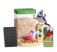 Birdfy Smart Bird Feeder with Camera Slow Motion, Camera Bird Feeder Dual Night Vision, AI Recognition IP66 Waterproof for BirdLovers, Solar Powered (AI by Subscription)