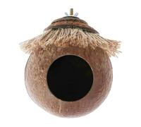 Birdhide House - Natural Coco Shell Parrot Nest, Hanging Cagehideaway Shelter | Resting Toy for Parakeet Lovebirds