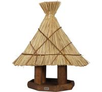 Birdhouse Bird Feeder Station SYLT Pine With Reed Roof Feeder House