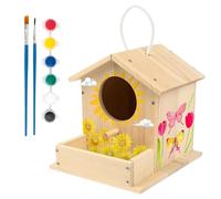 Birdhouse Kit Wooden Natural Paint Crafts