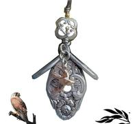 Birdhouse Necklace • The 1951 "Magnolia Silverware Birdhouse, Hollow/Simple Stylish, Vintage Birdhouse Pendant Silver Charm Necklace,Bird Lover Gift (D)