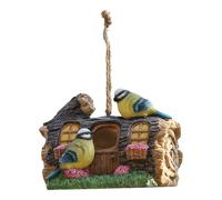 Birdhouses for Outdoors - Hangable Bird House Room - Garden Bird House Birdhouses Resin Hummingbird House Bluebird House Bird Nesting Box for Bluebird Finch Swallow Wild Bird