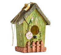 Birdhouses For Outdoors, Resin Hangable Bird House, Colorful Nesting Box, Garden Decoration, Tree Mount Ornaments, Decorative Pet Cottage For Bluebird