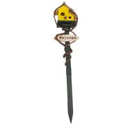 Birdhouses for Outdoors with Pole, 27.6 inch Tall Wood Bird House, Cottage Birdhouse Stand, Decorative Bird House Garden Stake for Lawn Yard Yellowfor