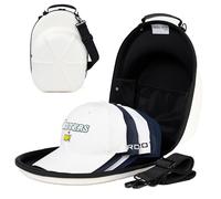 Birdie Nest Premium White Hard-Shell Golf Hats Baseball Caps Travel Case - Hat Carrier & Organizer | Fits 6 Caps | Protect Hats | Ventilated EVA, Double Zipper, Handle & Strap