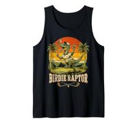 Birdie Raptor Golfing Dinosaur Retro Design Tank Top
