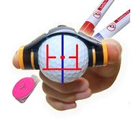 birdie79 360 Degree Rotation Easy Ball Liner Drawing Alignment Putting Tool Kit - Golf Accessories - 360 long Triple 3 Line Golf Ball Marker