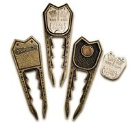 Birdie79Stag Beetle 4-in-1 T-Bot Compact Golf Multi-Tool: Divot Repair Tool, Unique Ball Marker, Tee Height Selector & Club Stand - Premium Metal Golf Accessory