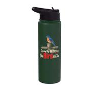 Birding Gift Driving My Wife Crazy One Bird At A Time Stainless Steel Insulated Water Bottle