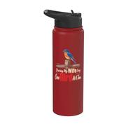 Birding Gift Driving My Wife Crazy One Bird At A Time Stainless Steel Insulated Water Bottle