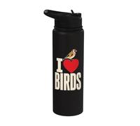 Birding Goldfinch I Love Birds Stainless Steel Insulated Water Bottle
