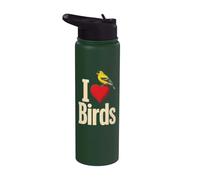 Birding Goldfinch I Love Birds Stainless Steel Insulated Water Bottle