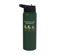 Birding Great Tit Blue Tit Coal Tit I Know Them All Stainless Steel Insulated Water Bottle