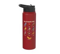 Birding How to Identify A Bird Field Guide Chart Stainless Steel Insulated Water Bottle