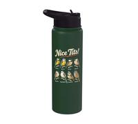 Birding Humor Gift Nice Tits Bird Chart Stainless Steel Insulated Water Bottle